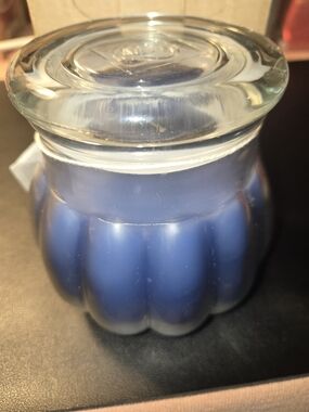Blue Glass Jar Candle with Clear Glass Lid